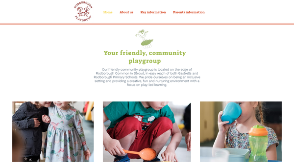 Screenshot of the Rodborough Playgroup website