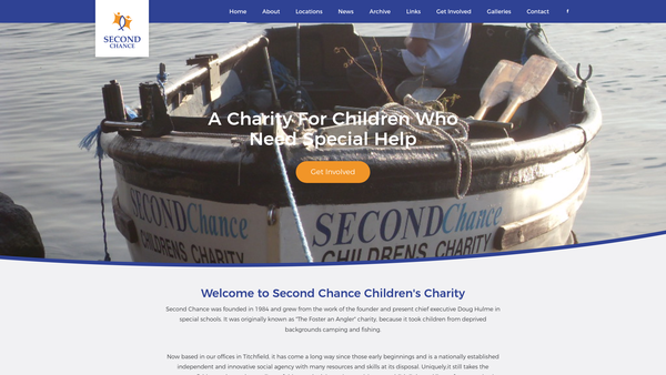Screenshot of the Second Chance - A Charity For Children Who Need Special Help website