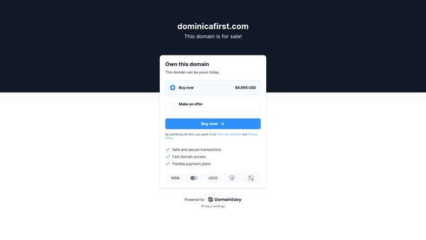 Screenshot of the Dominica National Development And Disaster Fund website