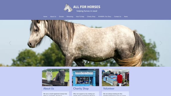 Screenshot of the The Animal Hostel Trust website
