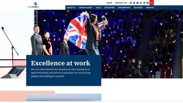 Screenshot of the WorldSkills UK website