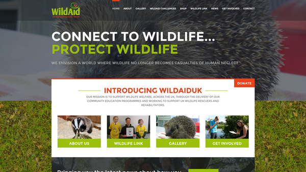 Screenshot of the The Wild Aid Foundation website