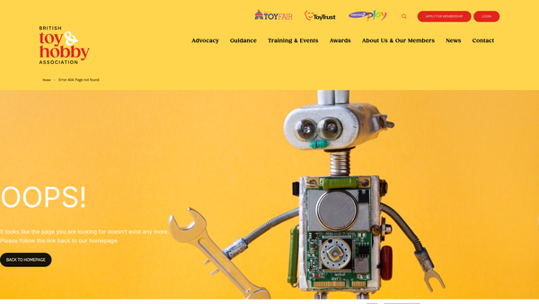 Screenshot of the The Toy Trust website