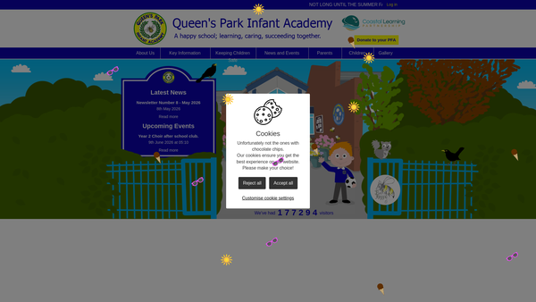 Screenshot of the Friends of Queens Park Infant Academy website