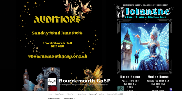 Screenshot of the The Bournemouth Gilbert And Sullivan Operatic Society website