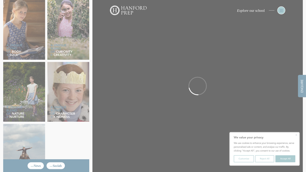 Screenshot of the The Hanford School Charitable Trust Limited website