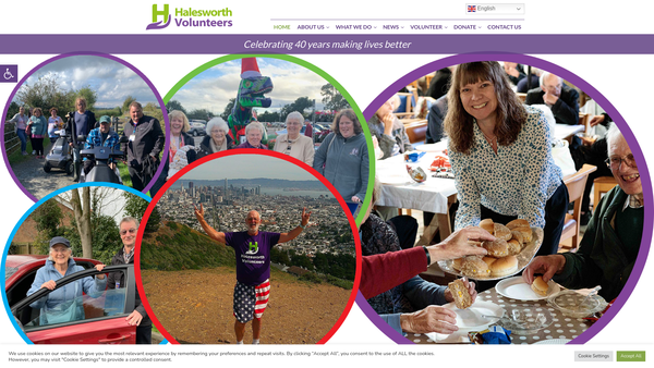 Screenshot of the Halesworth Volunteer Centre website