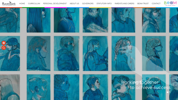 Screenshot of the Ravenbank School Parent Teacher Association website
