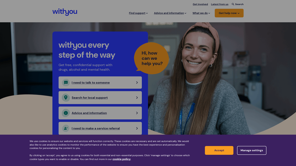Screenshot of the We Are With You website