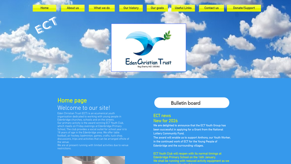Screenshot of the The Eden Christian Trust website