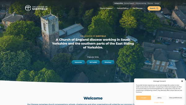 Screenshot of the The Sheffield West Riding Charitable Society Trust website