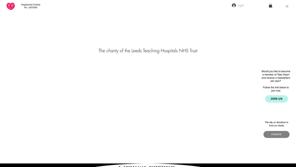 Screenshot of the Take Heart website