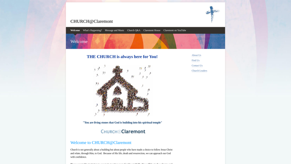 Screenshot of the Claremont Church Bolton website