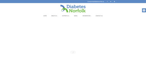 Screenshot of the The Norfolk Diabetes Trust t/a Diabetes Norfolk website
