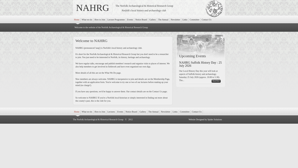 Screenshot of the The Norfolk Archaeological And Historical Research Group website