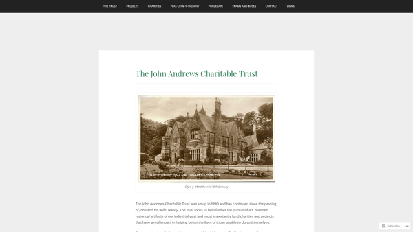 Screenshot of the John Andrews Charitable Trust website