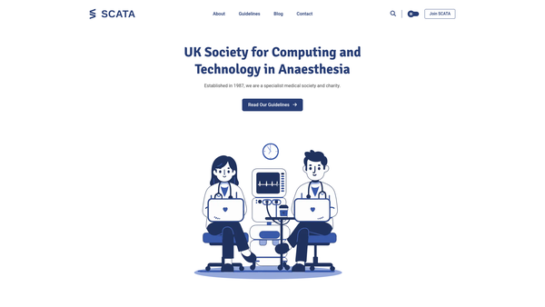 Screenshot of the Society For Computing And Technology In Anaesthesia website