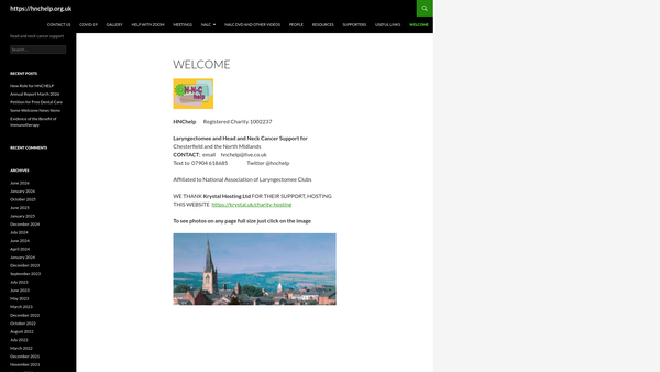 Screenshot of the Hnc Help website