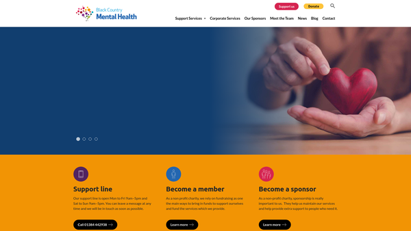 Screenshot of the Black Country Mental Health website