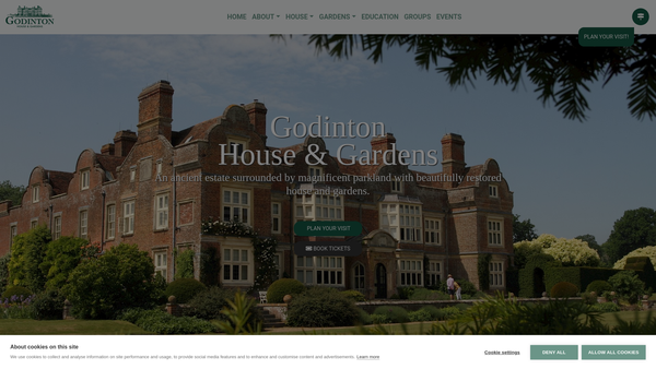 Screenshot of the The Godinton House Preservation Trust website