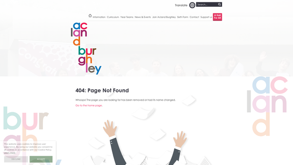 Screenshot of the Acland Burghley School Trust website