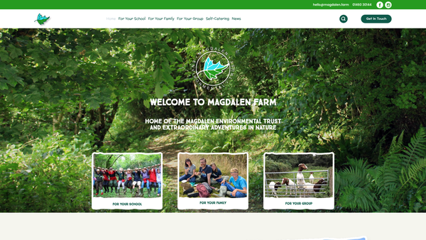 Screenshot of the The Magdalen Environmental Trust website