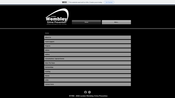 Screenshot of the London Wembley Crime Prevention website