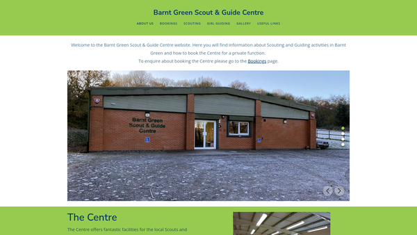 Screenshot of the Barnt Green Scout And Guide Field Trust website