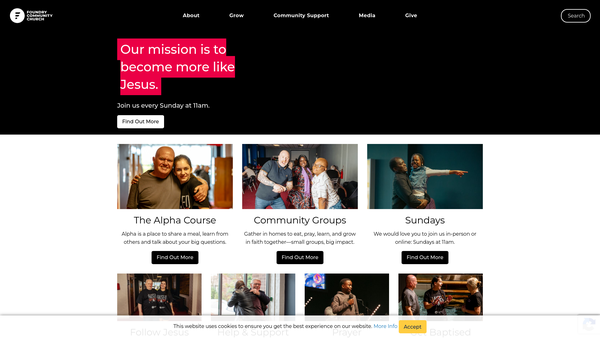 Screenshot of the Pentecostal Residences Charity website