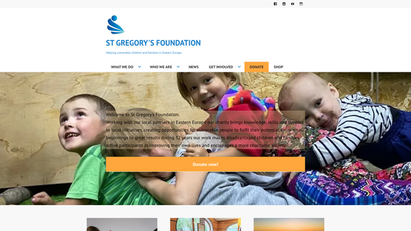 Screenshot of the The St Gregory's Foundation website