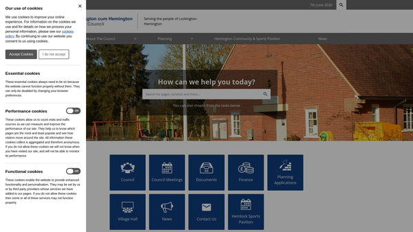 Screenshot of the Lockington And Hemington Village Hall website