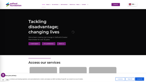 Screenshot of the Salford Foundation Limited website
