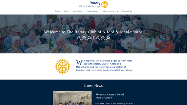 Screenshot of the Rotary Club Of Alford And Mablethorpe Trust Fund website