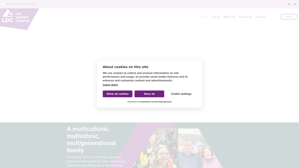 Screenshot of the Life Destiny Church Trust website