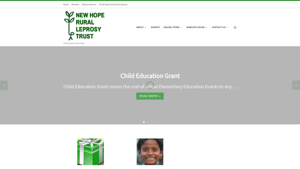 Screenshot of the New Hope Rural Community Trust website