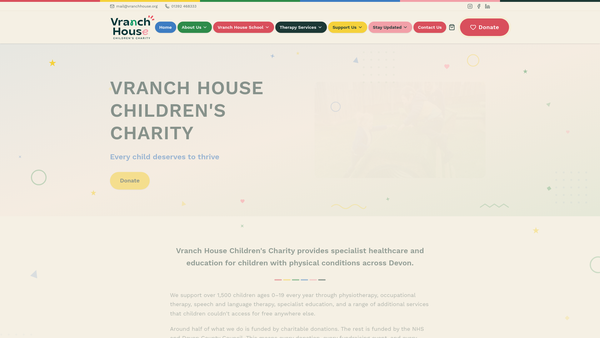 Screenshot of the Vranch House Limited website