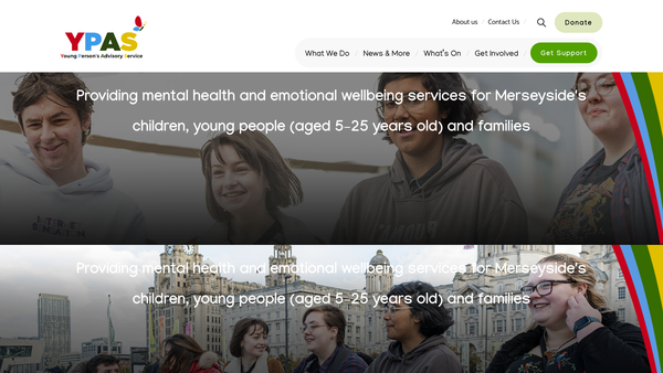 Screenshot of the Young Persons Advisory Service website