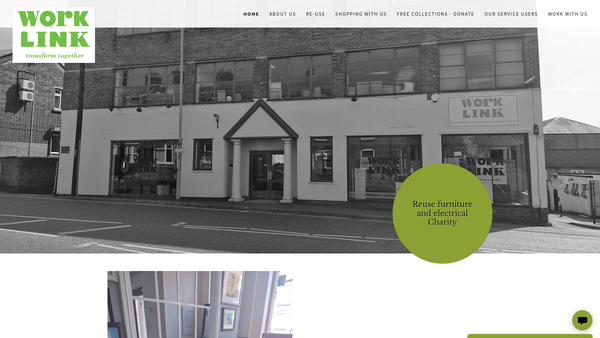 Screenshot of the Hinckley And District Work-Link Project website