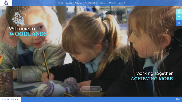Screenshot of the Friends Of Woodlands School Association website