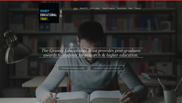 Screenshot of the The Grundy Educational Trust website