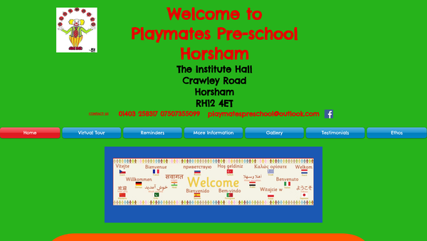 Screenshot of the Playmates Pre-School website