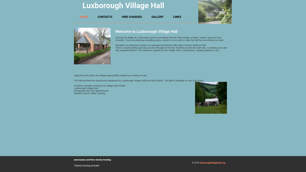 Screenshot of the Luxborough Village Field & Hall Charity website