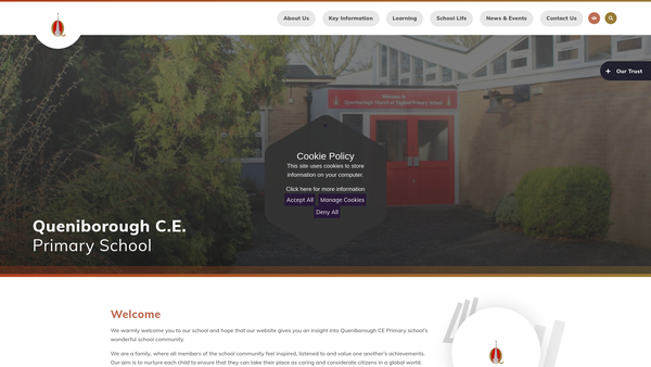 Screenshot of the Friends Of Queniborough School website