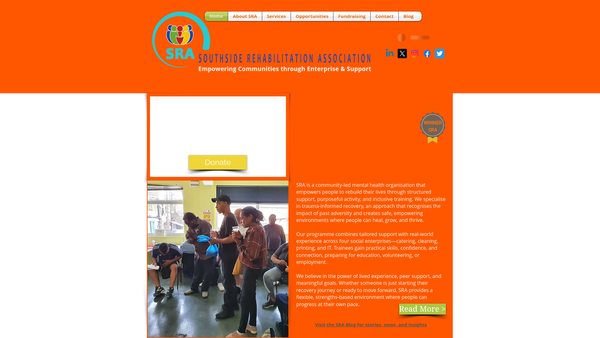 Screenshot of the Southside Rehabilitation Limited website