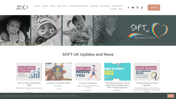 Screenshot of the Soft UK website