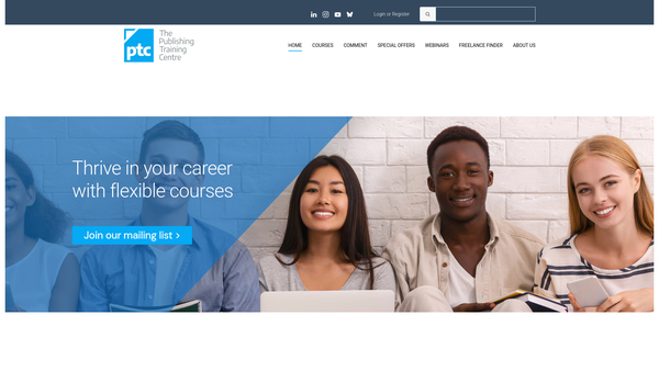 Screenshot of the Publishing Qualifications Board website
