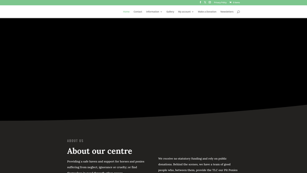Screenshot of the The Fforest Uchaf Horse And Pony Rehabilitation Centre Charitable Trust website