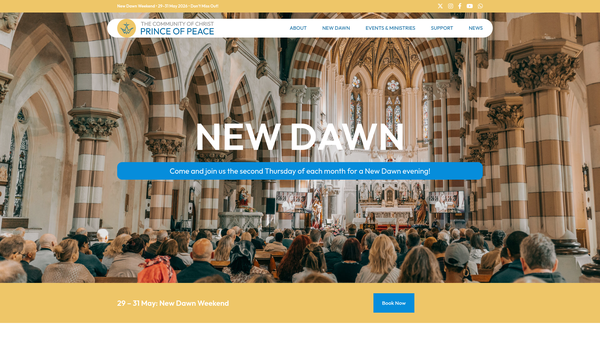 Screenshot of the The Community Of Christ Prince Of Peace website