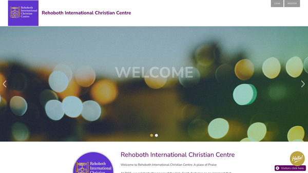 Screenshot of the Rehoboth International Christian Centre website