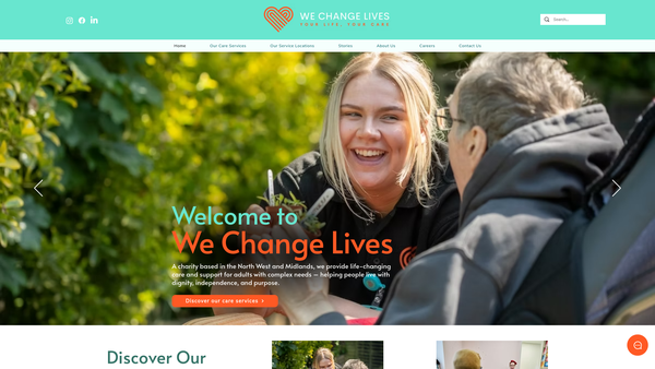 Screenshot of the We Change Lives (WCL) website